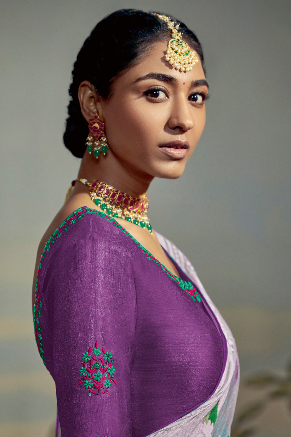 Soft Brasso Fabric with a Smooth Shiny Finish and Lightweight Saree