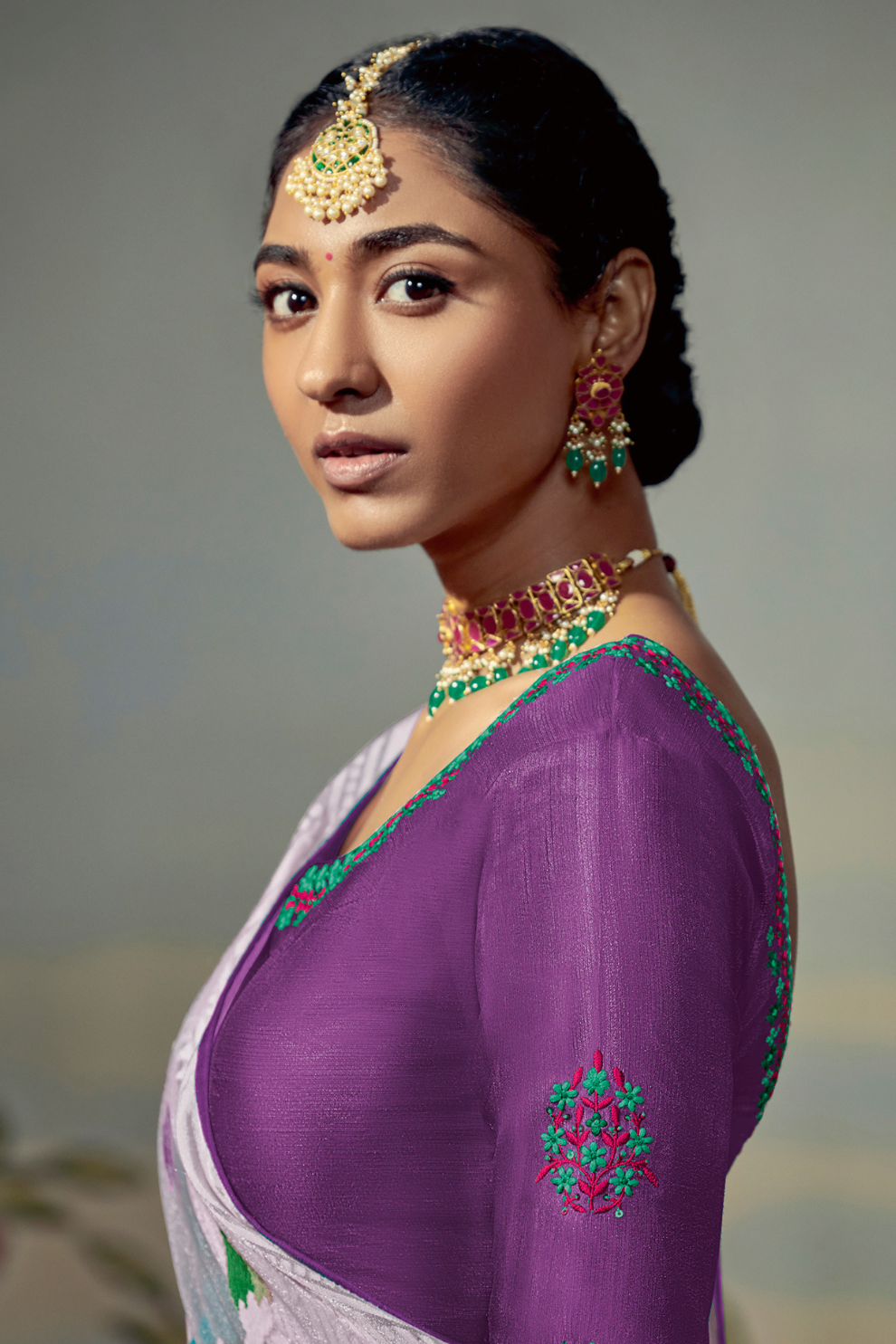 Soft Brasso Fabric with a Smooth Shiny Finish and Lightweight Saree