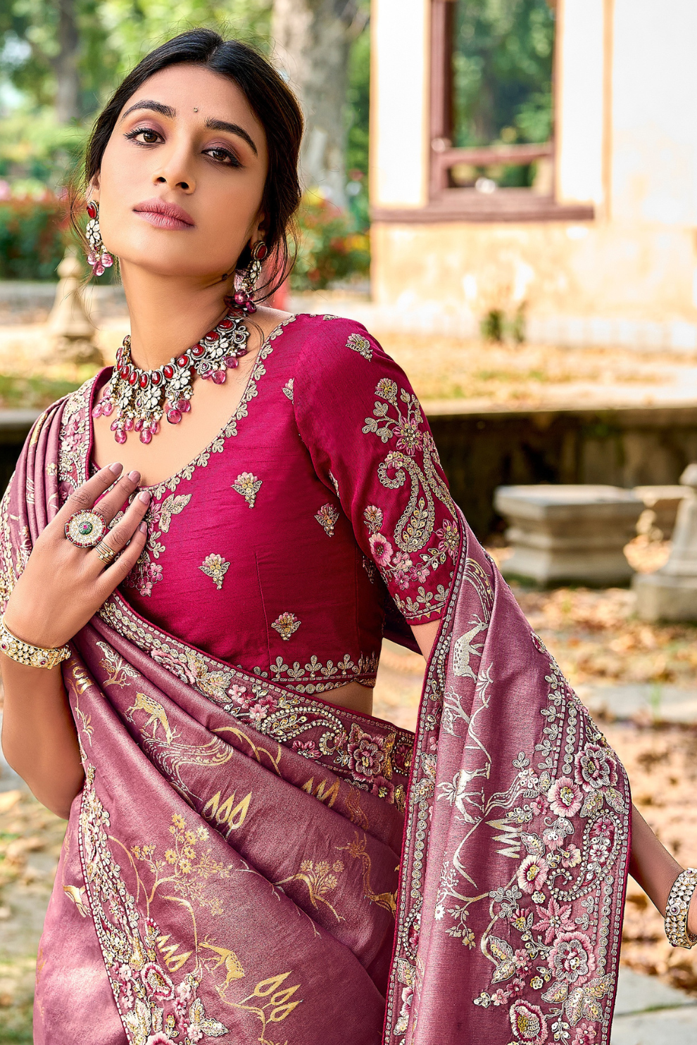 Dramatic Sparkle in Heavy Sequins Embroidered Silk Elegance