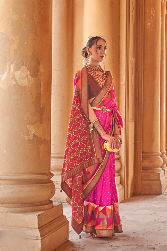 Ethnic Motif Zari Saree in Banarasi Weave Style