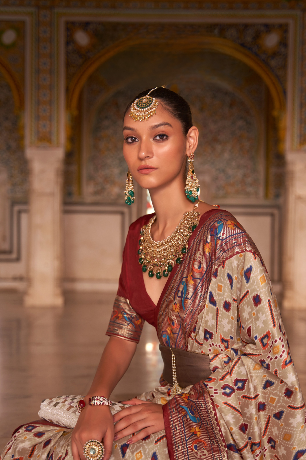 Patola Print Saree Crafted in Fine Smooth Silk