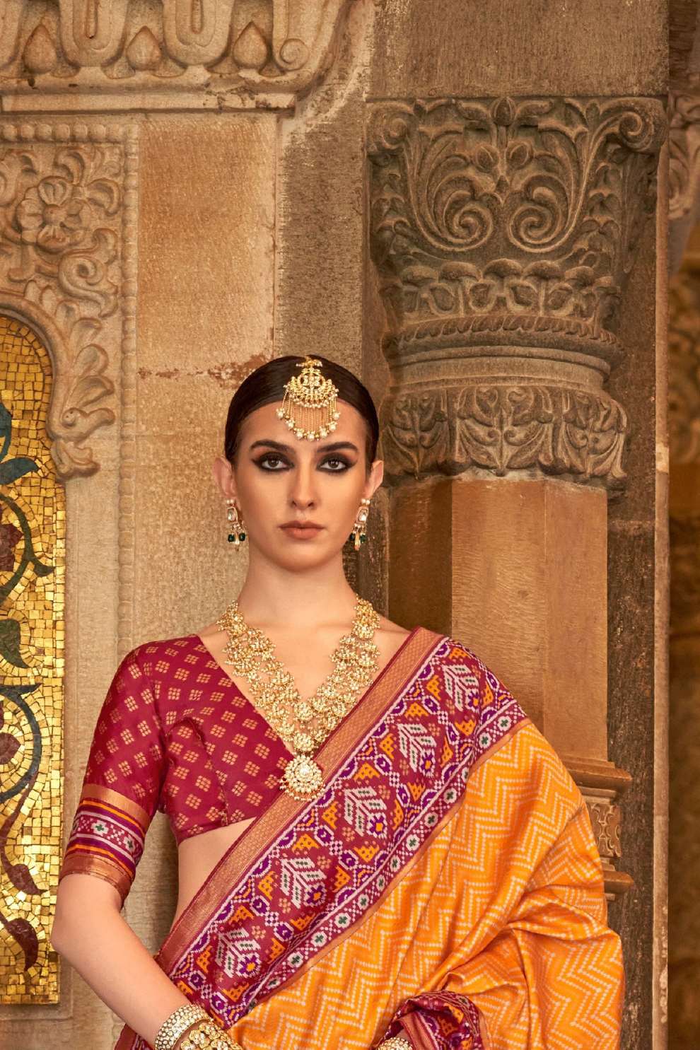 Vibrant Digital Printed Art Silk Saree with Contemporary Design