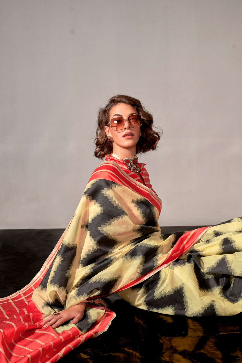 Banarasi Silk Saree with Zari Border and Rich Pallu