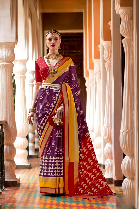 Designer Saree in Polyester Viscose Silk with Floreem Finish