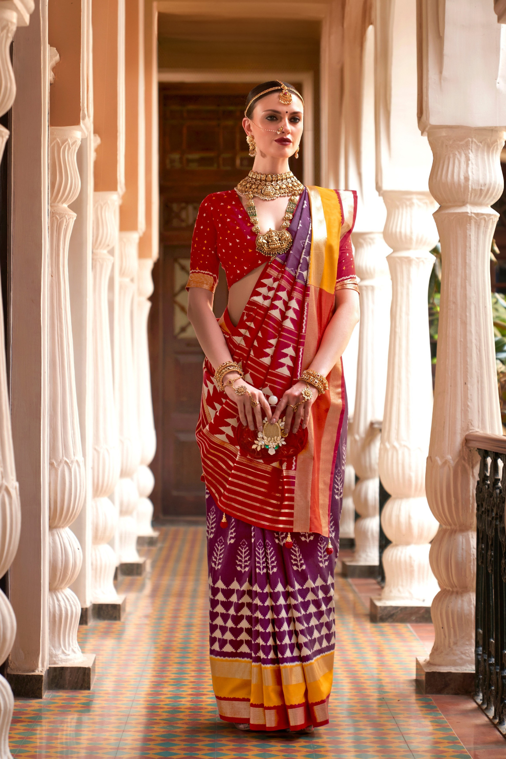 Designer Saree in Polyester Viscose Silk with Floreem Finish