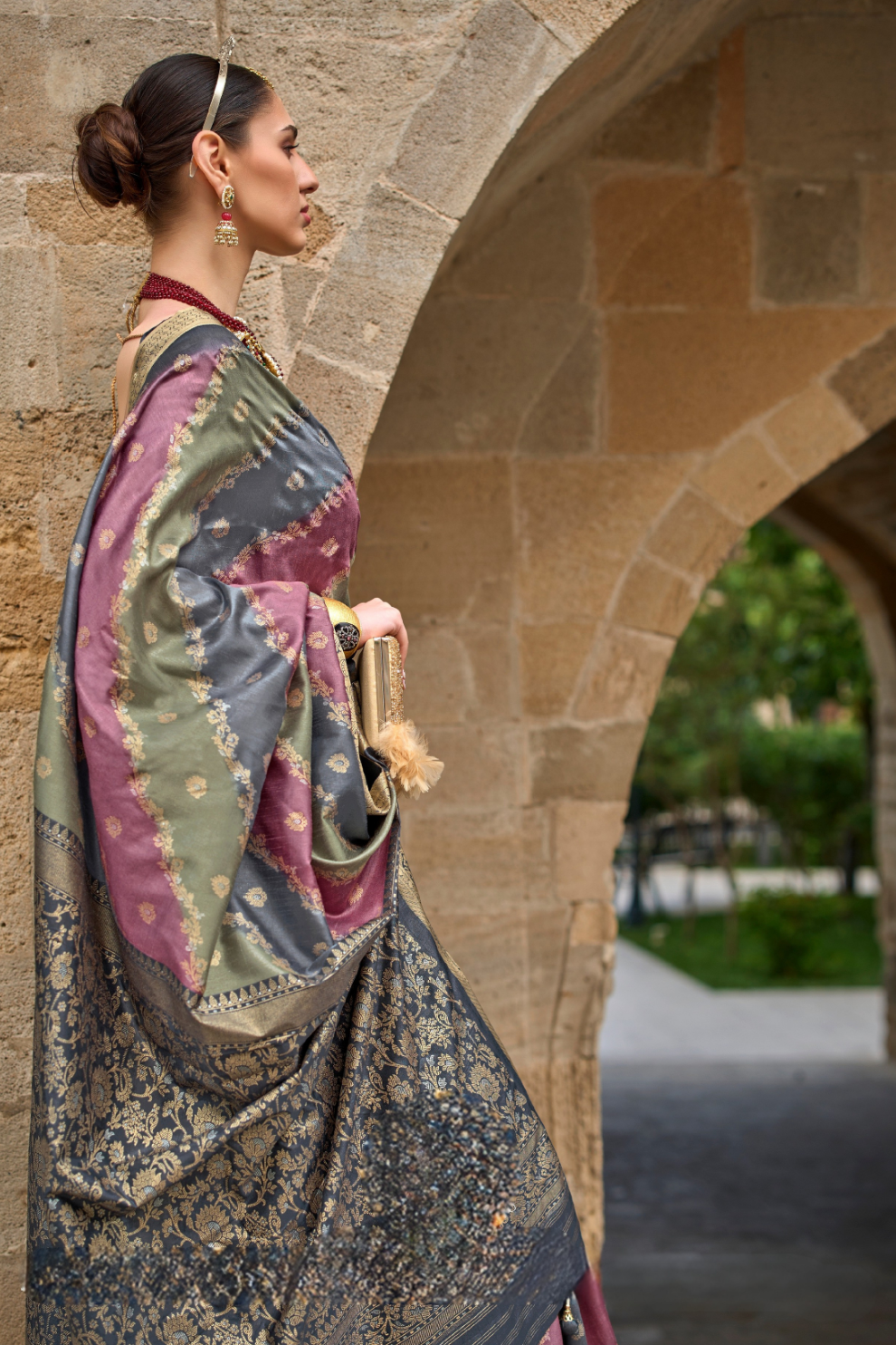 Designer Viscose Polyester Silk Saree with Aqua Effect Finish