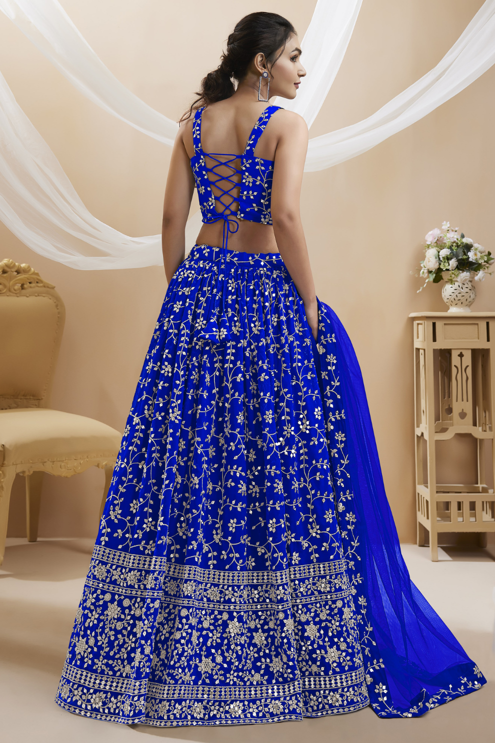 Stunning Lehenga Set with Sequins & Zari Embroidered Work