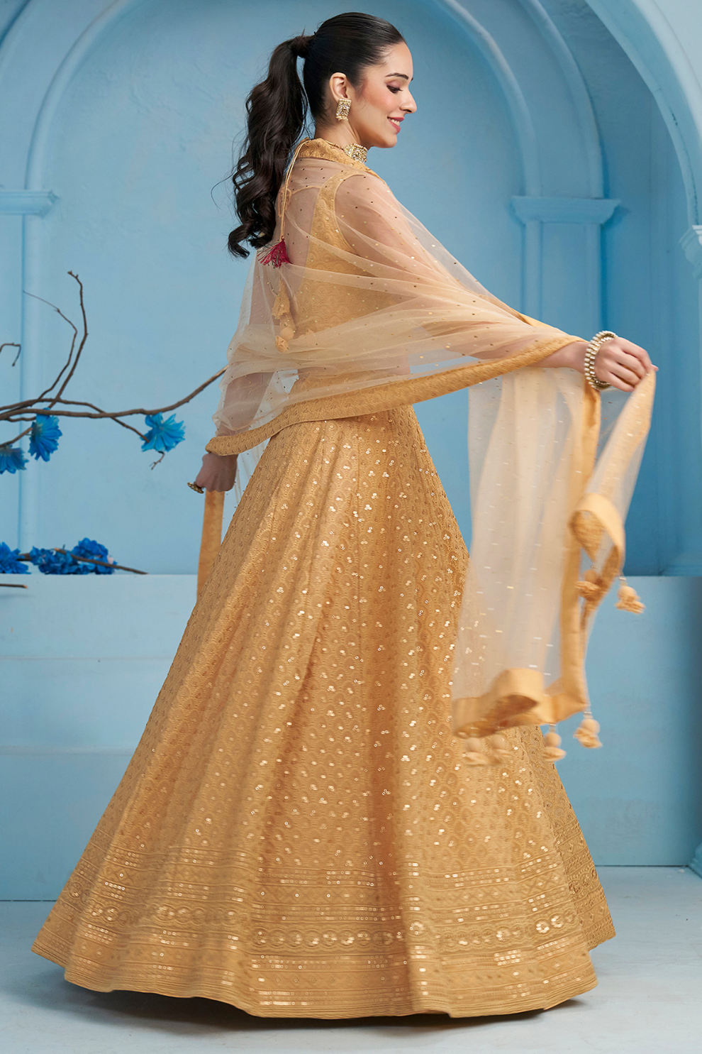 Elegant Wedding Wear Lehenga Choli with Intricate Georgette Embroidery