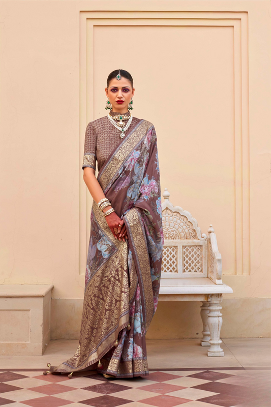 Elegant Digital Printed Art Silk Saree for Festive Occasions