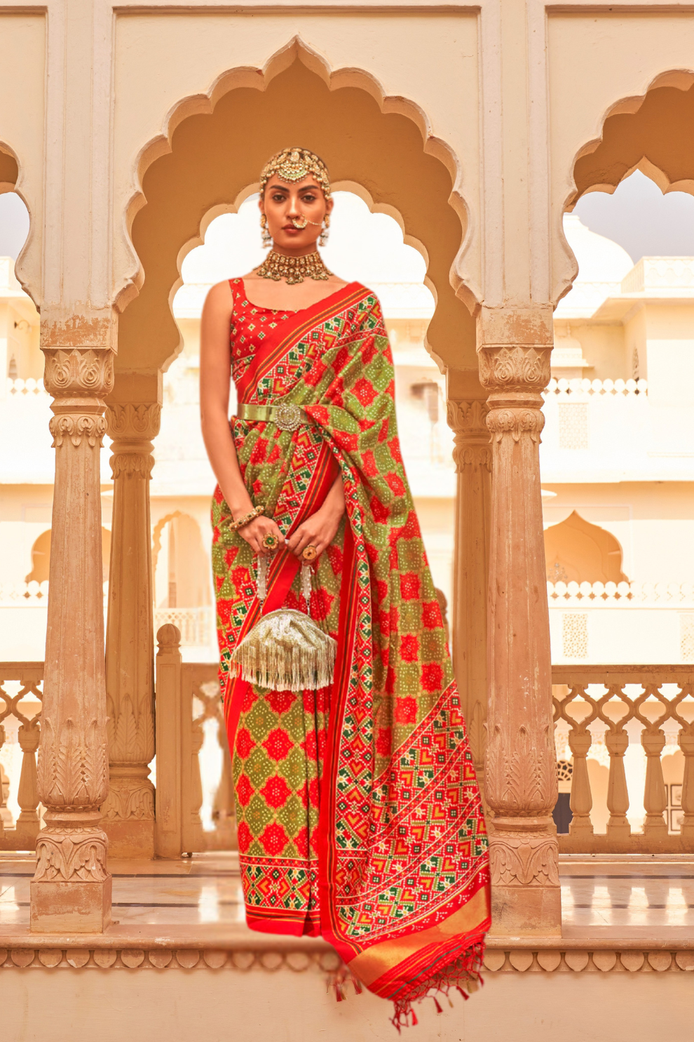 Classic Tussar Silk Saree with Ethnic Print Detailing