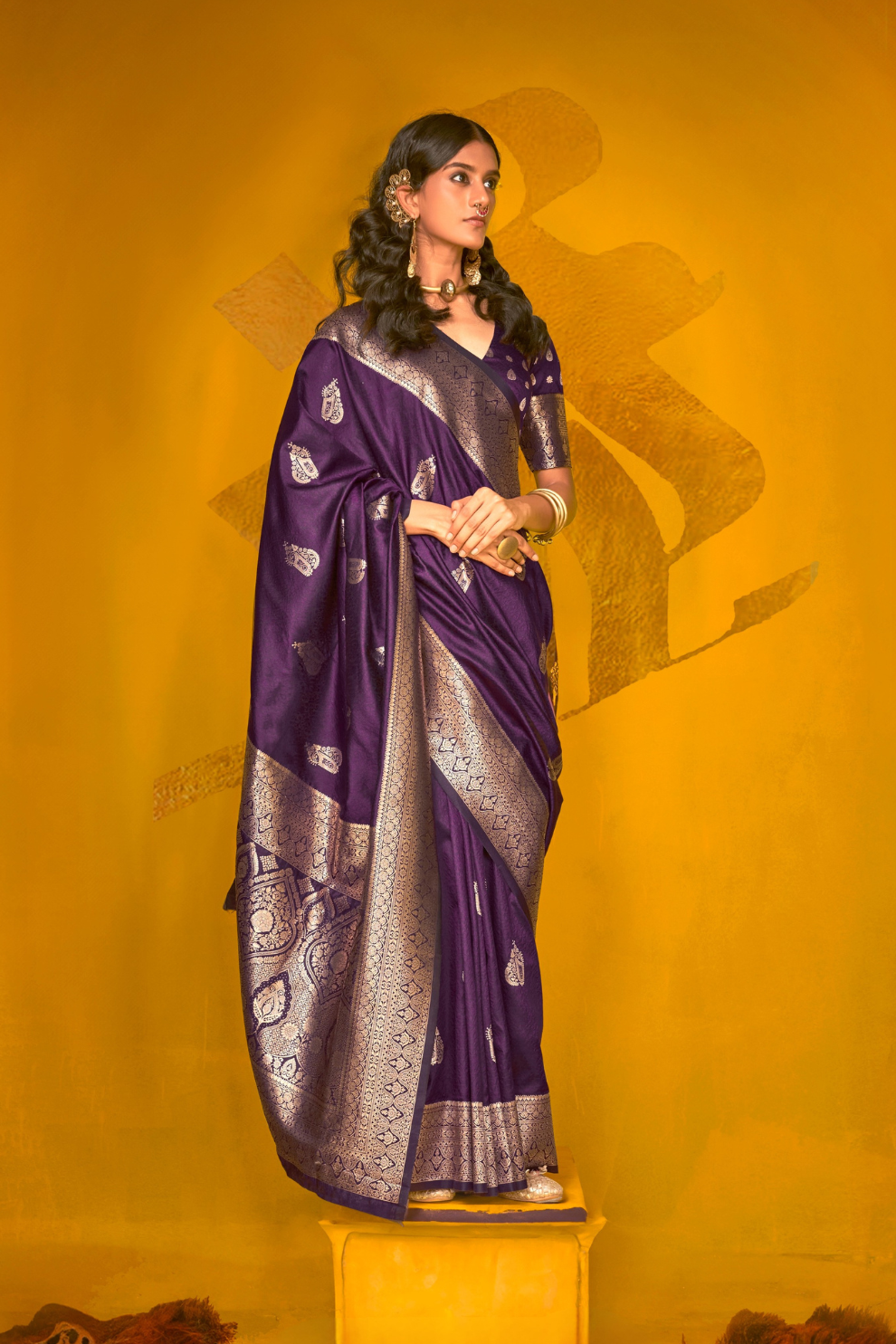 Carnival Designer Handloom Silk Saree with Weaving Touch