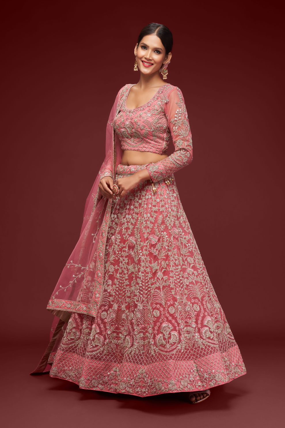 Trendy Net Dori Embroidered Lehenga Choli for Wedding