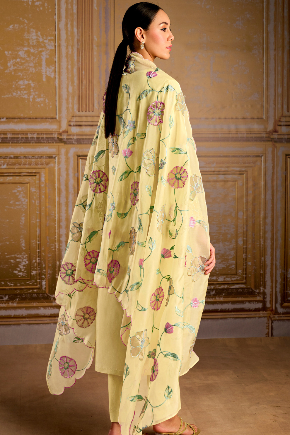 Traditional Embroidered Straight Salwar Suit in Elegant Style