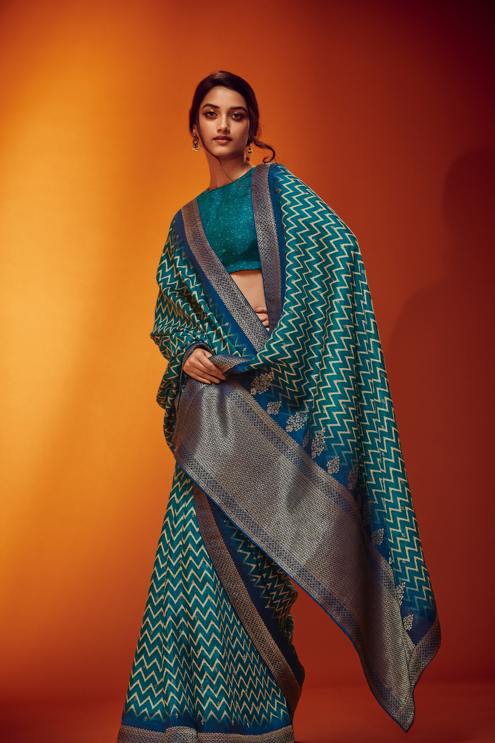 Designer Viscose Woven Saree and Digital Print Blouse