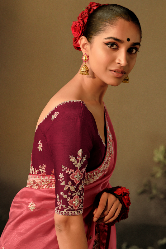 Tulip Fancy Dola Silk Designer Saree with Elegant Detailing