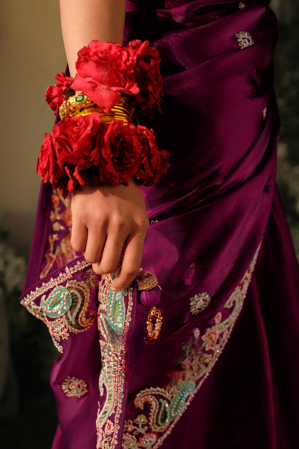 Banarasi Dola Silk Saree with Embroidery and Heavy Work Blouse