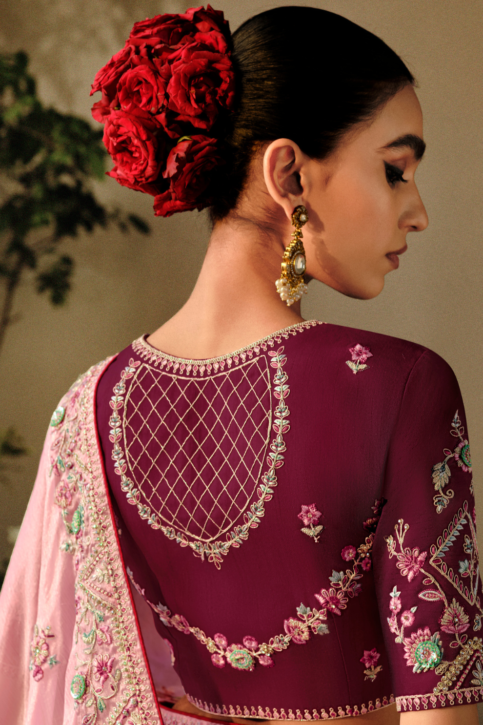 Classic Embroidered Silk Wedding Saree with Matching Blouse Piece