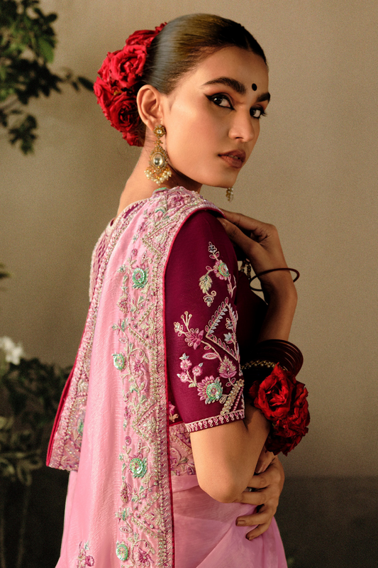 Classic Embroidered Silk Wedding Saree with Matching Blouse Piece