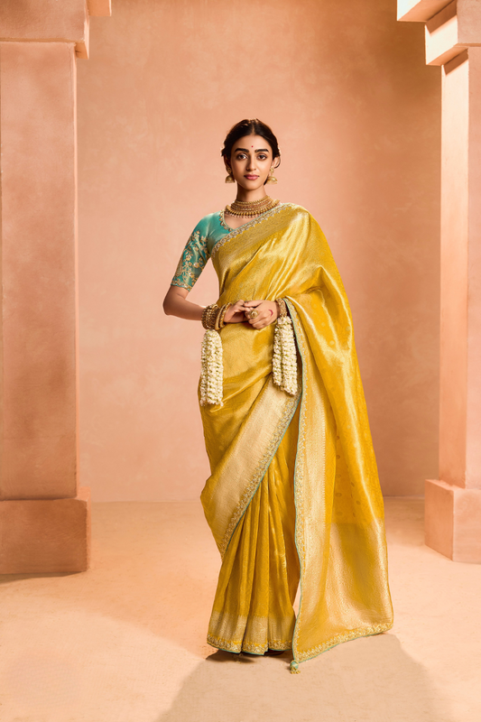 Banarasi Bridal Tissue Silk Saree with Traditional Royal Finish