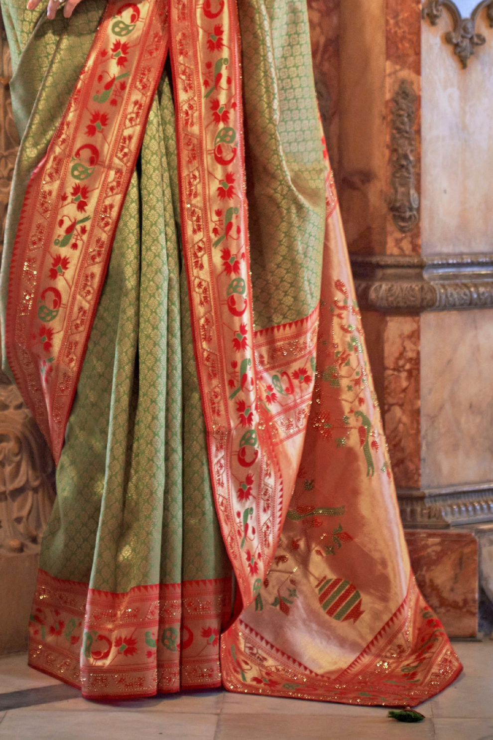 Traditional Patola Silk Saree with Intricate Weaving