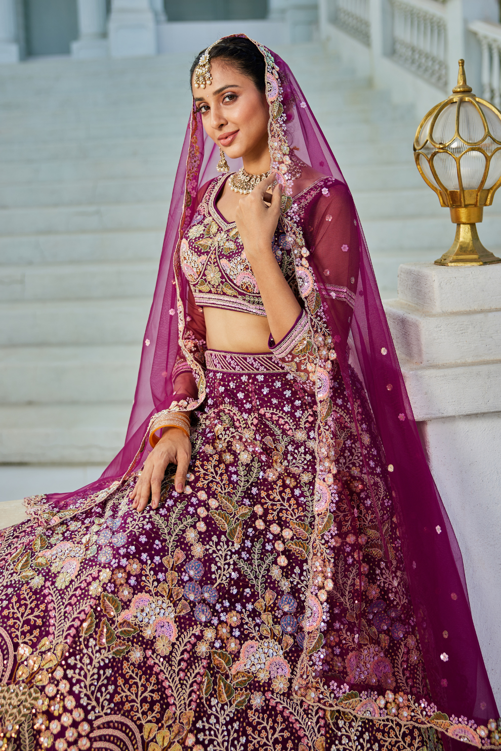 Designer Net Lehenga Choli with Coding and Zarkan Embroidery