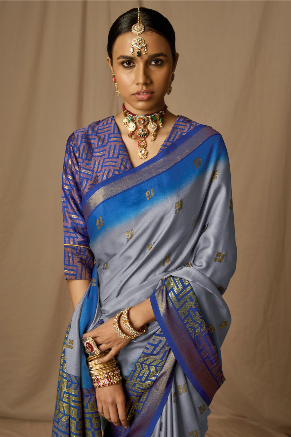 Soft Brasso Floral Printed Saree with Graceful Drape and Lightweight