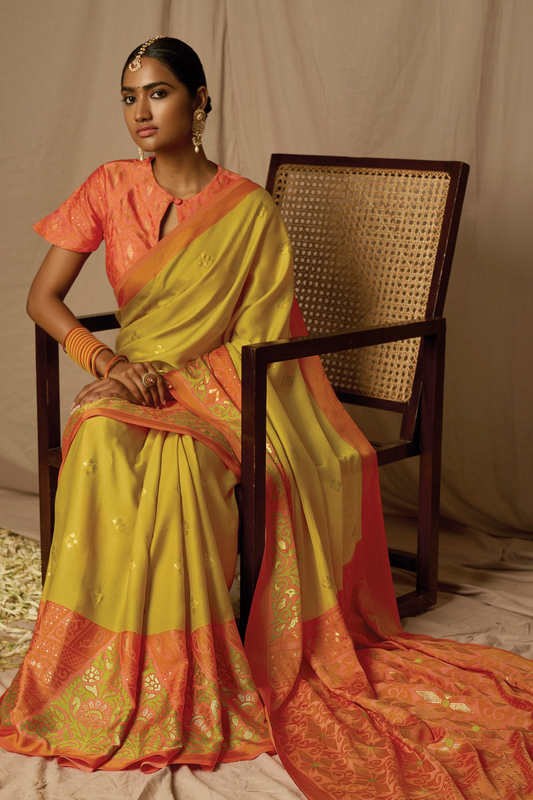 Soft Brasso Floral Printed Saree with Graceful Drape and Lightweight
