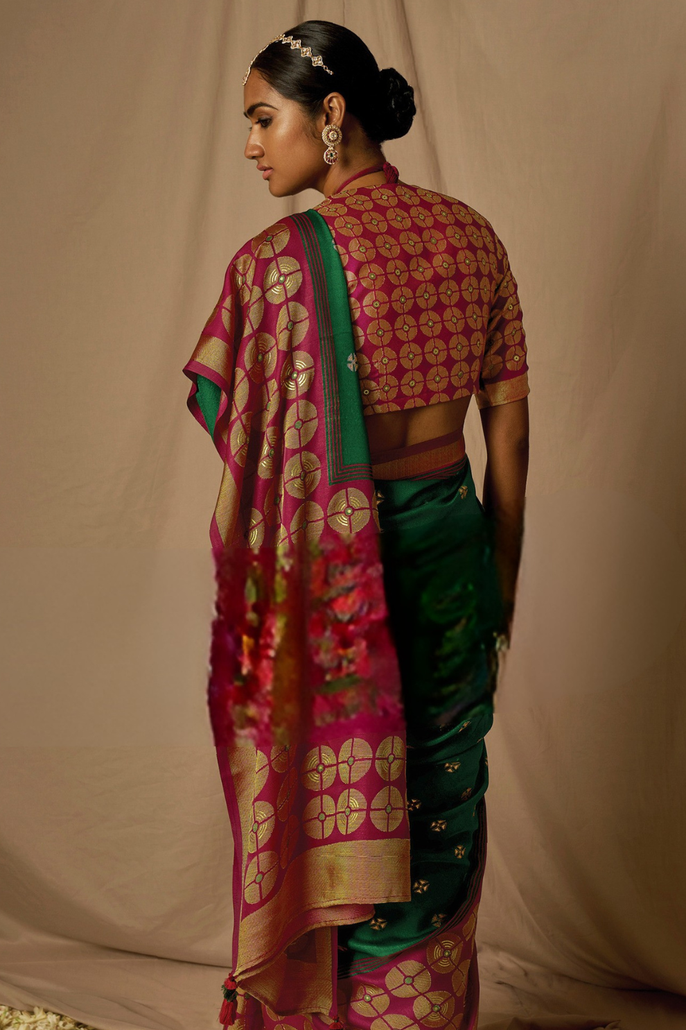 Soft Brasso Floral Printed Saree with Graceful Drape and Lightweight
