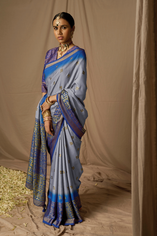 Soft Brasso Floral Printed Saree with Graceful Drape and Lightweight