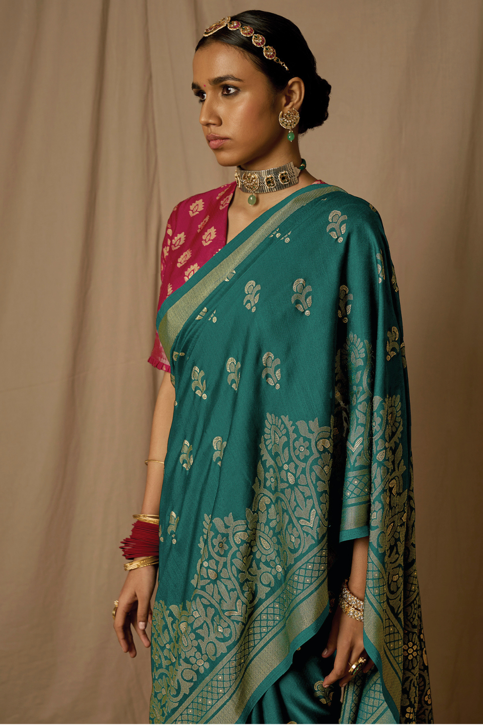 Soft Brasso Floral Printed Saree with Graceful Drape and Lightweight