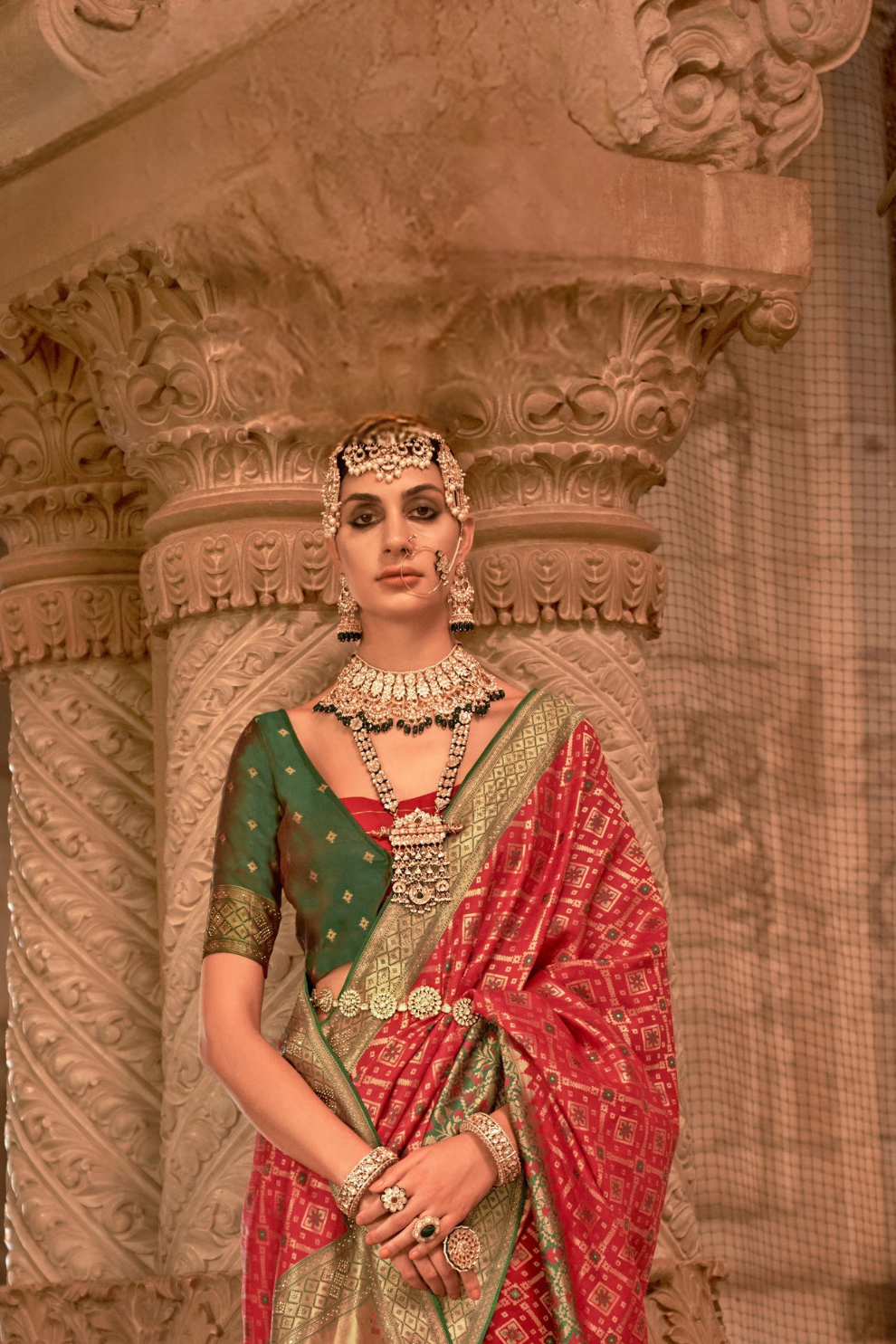 Elegant Banarasi Silk Saree with Striking Contrast Border