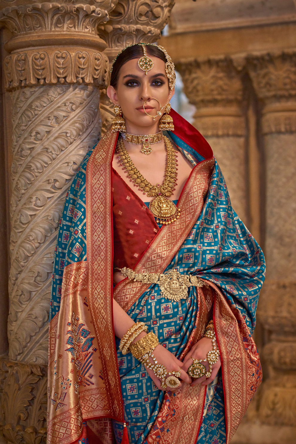 Elegant Banarasi Silk Saree with Striking Contrast Border