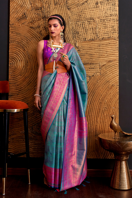 Elegant Handloom Woven Silk Saree with Classic Craftsmanship