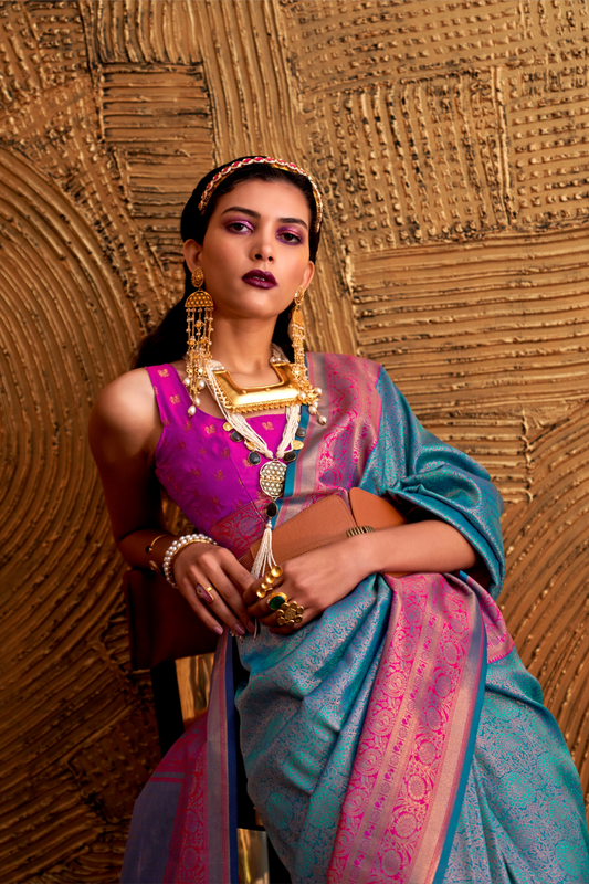 Elegant Handloom Woven Silk Saree with Classic Craftsmanship