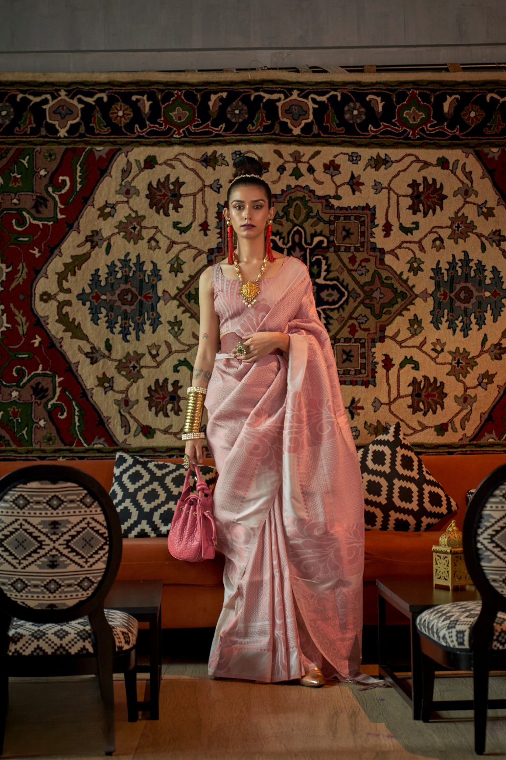 Elegant Art Silk Saree with Copper Zari Handloom Weaving