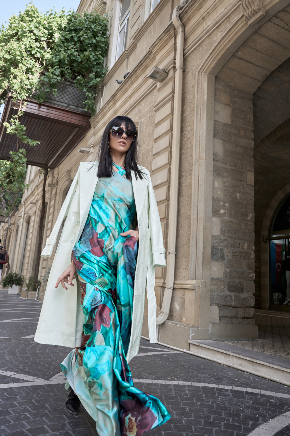 Digital Print Satin Crepe Saree with Soft Glossy Drape