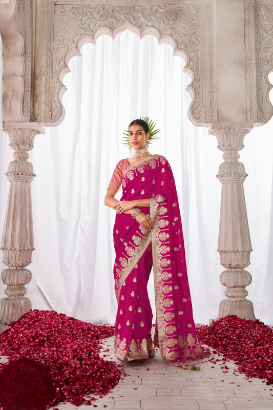 Pure Viscose Dola Silk Saree with Subtle Elegant Finish