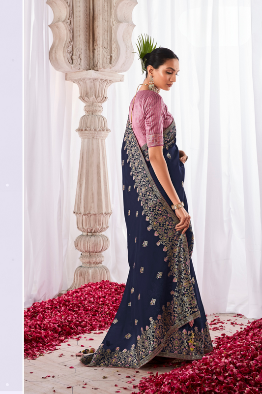 Pure Viscose Dola Silk Saree with Subtle Elegant Finish