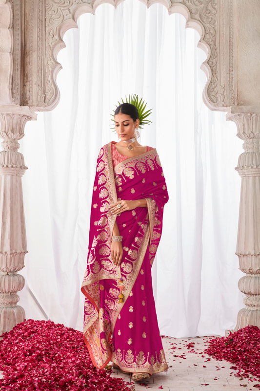 Pure Viscose Dola Silk Saree with Subtle Elegant Finish