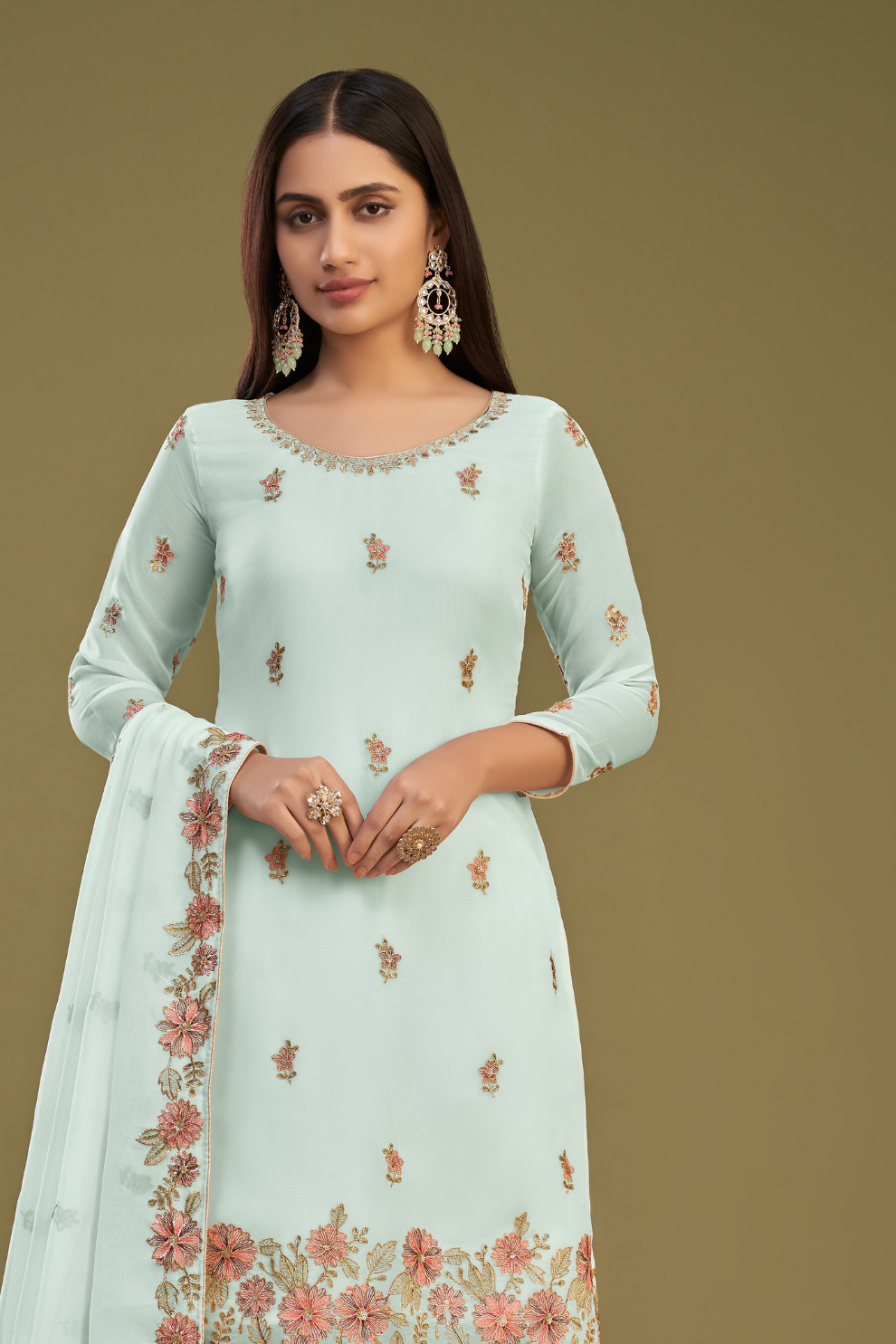 Traditional Georgette Sharara Suit With Stylish Flair