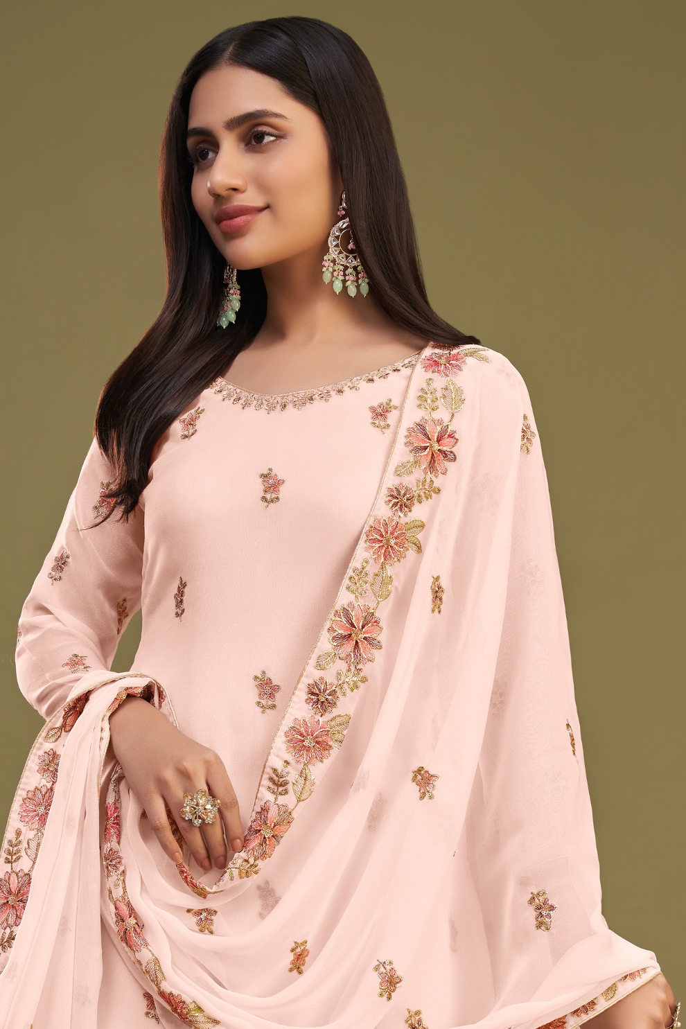Traditional Georgette Sharara Suit With Stylish Flair