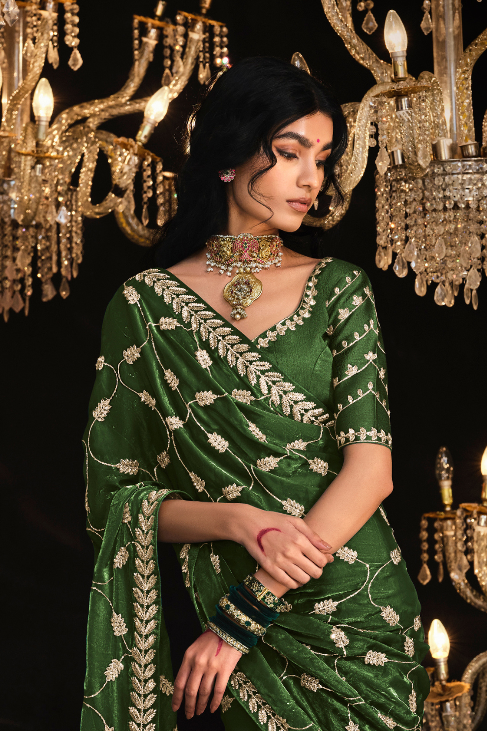 Beautiful Designer Wedding Saree with Premium Fancy Work