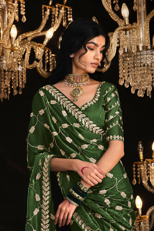 Beautiful Designer Wedding Saree with Premium Fancy Work