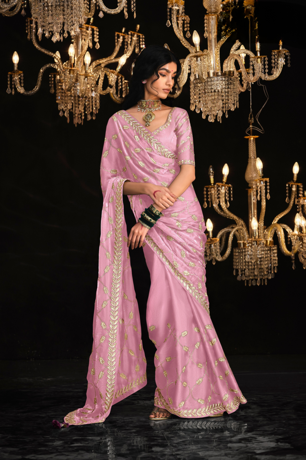 Beautiful Designer Wedding Saree with Premium Fancy Work
