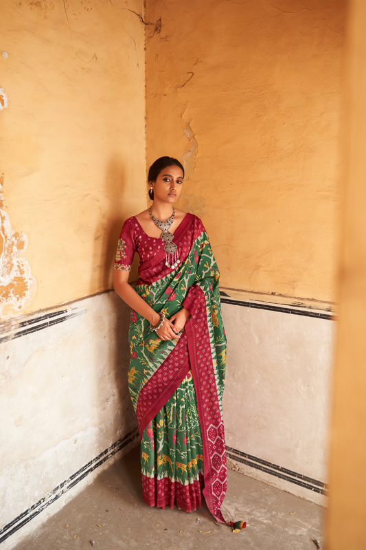 Elegant Patola Print Tussar Silk Saree for Festive Wear