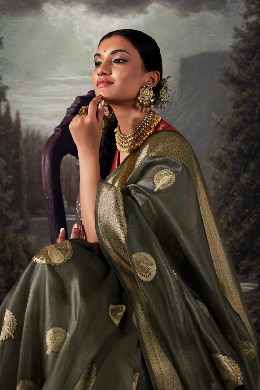 Majestic Woven Banarasi Silk Saree in Lustrous Pure Silk