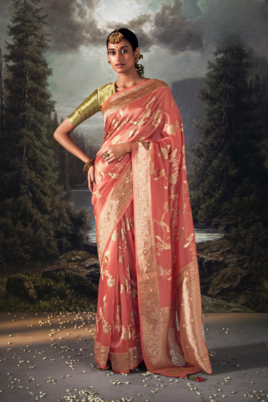 Majestic Woven Banarasi Silk Saree in Lustrous Pure Silk