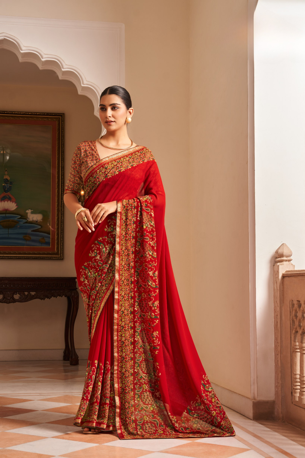 Elegant Georgette Saree with Graceful Drape