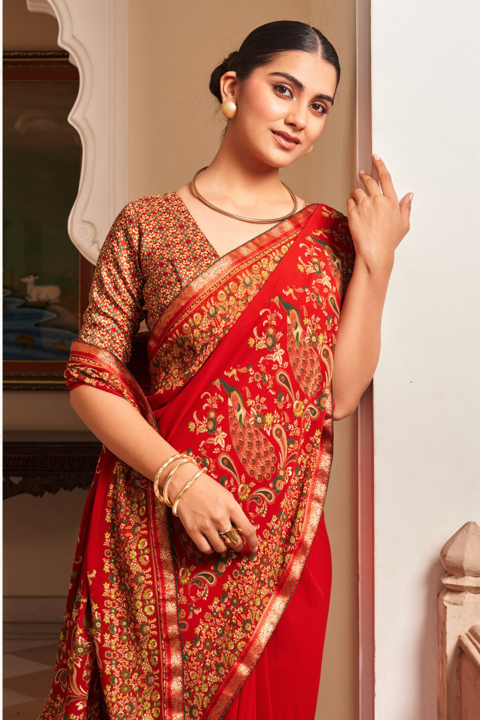 Elegant Georgette Saree with Graceful Drape