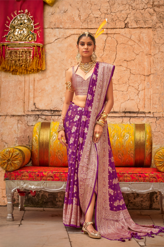 Georgette Saree with Soft Touch Finish and Ethnic Buta Design